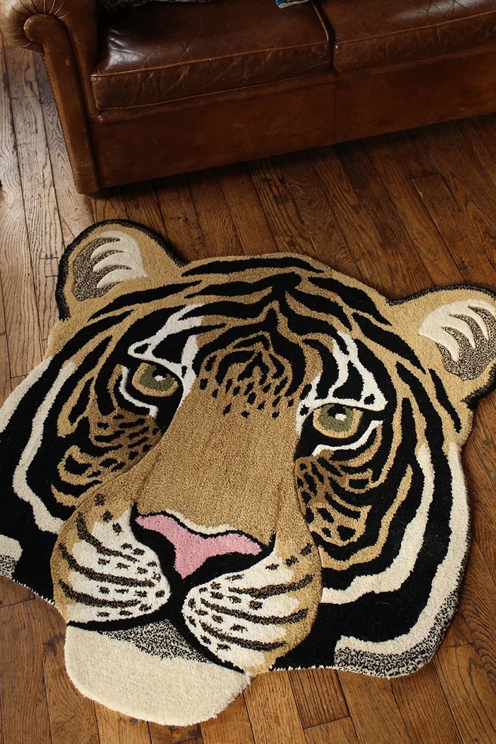 Salon i sypialnia Doing Goods dywan wełniany Rajah Tiger Head 1.45.10.071.080.5 multicolor