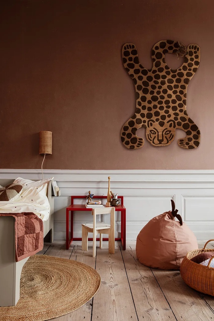 Nappali és hálószoba ferm LIVING gyapjú szőnyeg Safari Tufted Rug 9073 rózsaszín