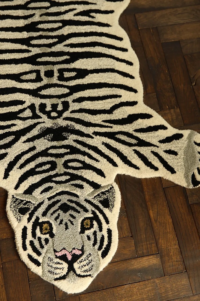 Doing Goods covor de lână Snowy Tiger 150 x 90 x 2 cm multicolor 1.45.10.005.020.5