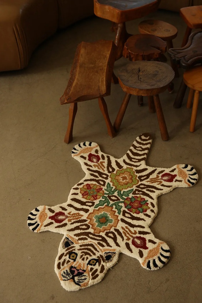 Всекидневна и спалня Вълнен килим Doing Goods Jill Tiger 90 x 63 x 2 cm 1.45.10.141.020.2 многоцветен