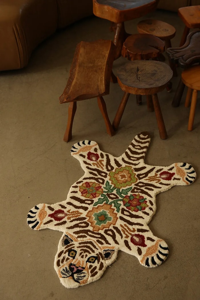 Всекидневна и спалня Вълнен килим Doing Goods Jill Tiger 90 x 63 x 2 cm 1.45.10.141.020.2 многоцветен