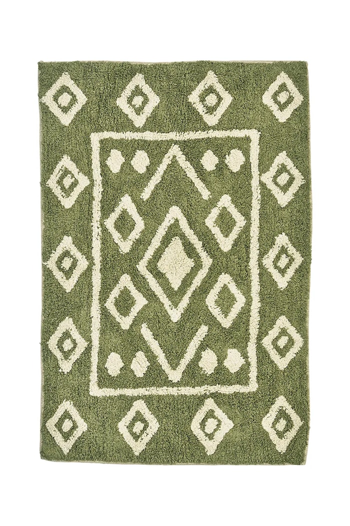 Bombažna kopalniška preproga Madam Stoltz 60 x 90 cm zelena PI.474.C