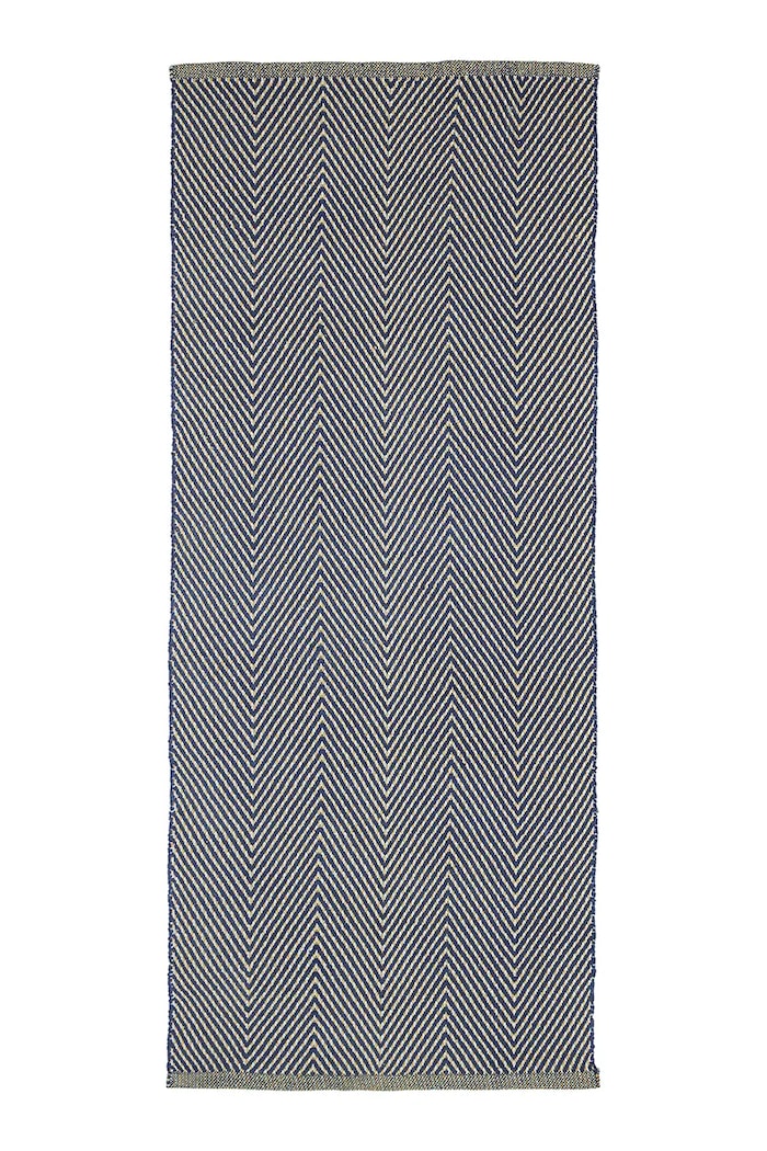 Bombažna preproga Hübsch Mellow 80 x 200 cm modra 701506
