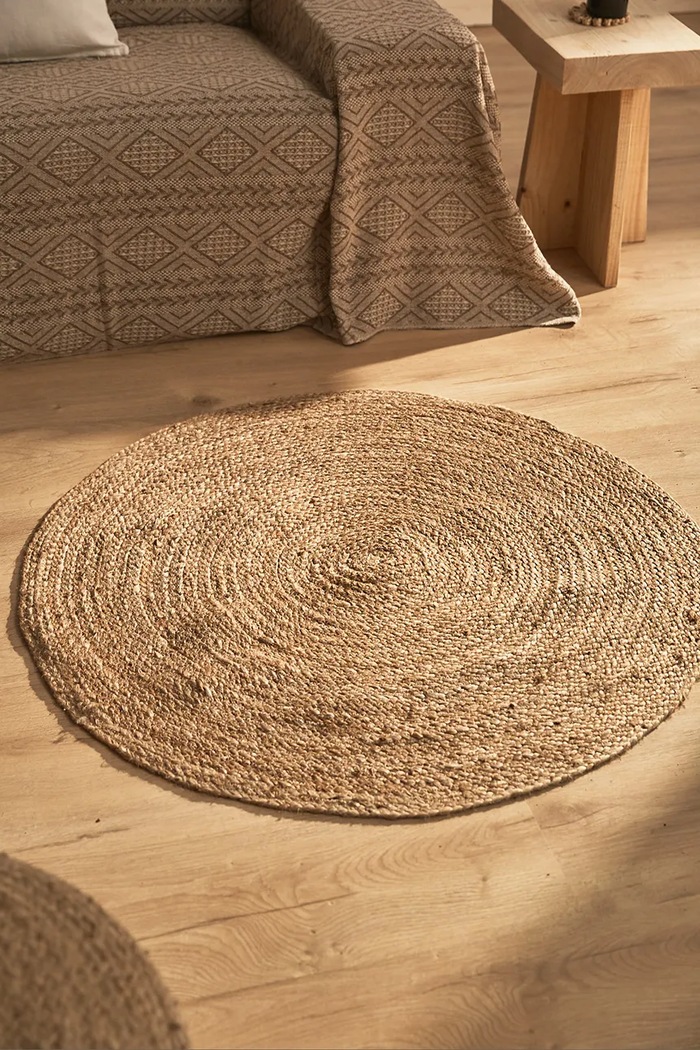 Salotto e camera Calma House tappeto decorativo in juta 100 cm URAL.100D.NAT beige