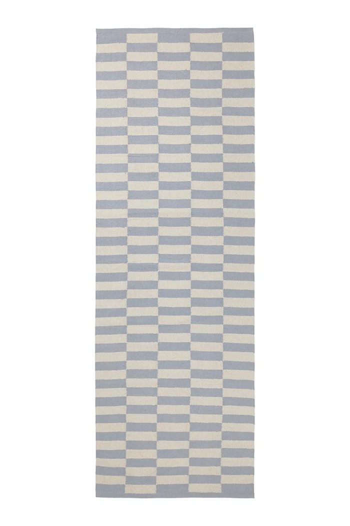 Broste Copenhagen Dywan podłogowy bawełniany Jane 70 x 200 cm niebieski 71110409