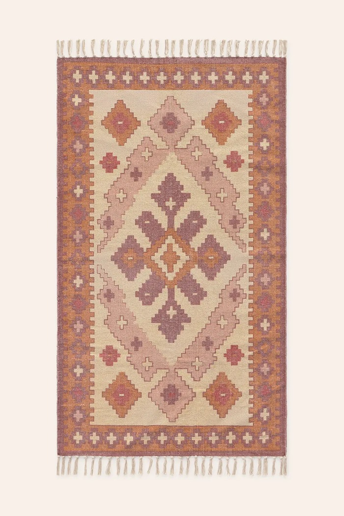 Calma House dywan podłogowy bawełniany 90 x 150 cm multicolor AISHA150ROS