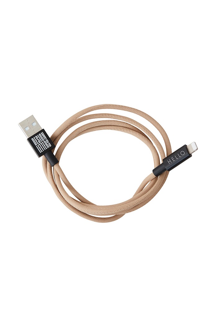 Nabíjecí kabel USB-C Design Letters Lightning 1 m 60201024BEIGE béžová AA00