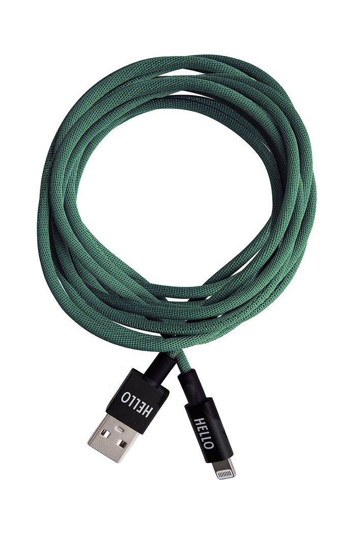 Nabíjecí kabel USB-C Design Letters Lightning 1,85 m zelená 60201001DARKGREEN