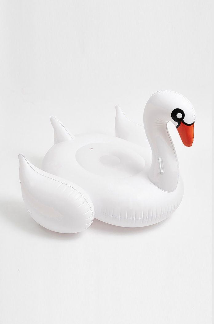 SunnyLife saltea pneumatică pentru înot Luxe Swan alb S2LRIDWS