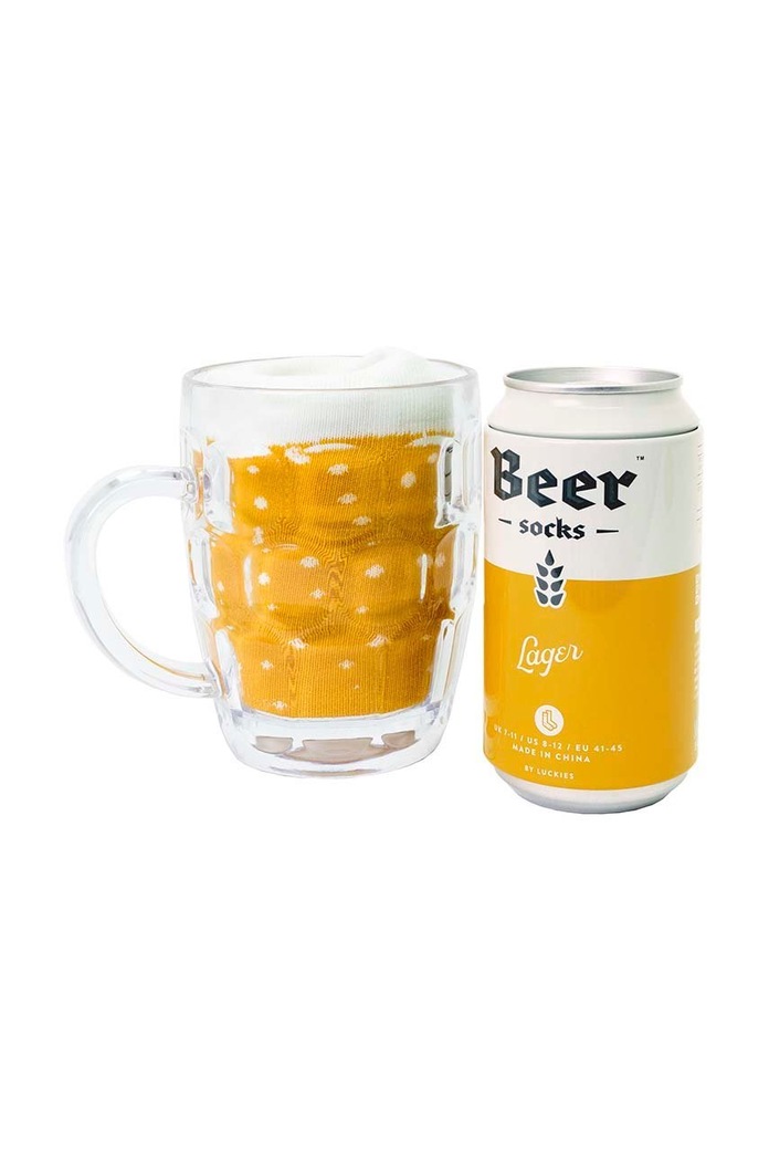 Nogavice v pločevinki Luckies of London Lager Beer pisana LK.LUKBSL