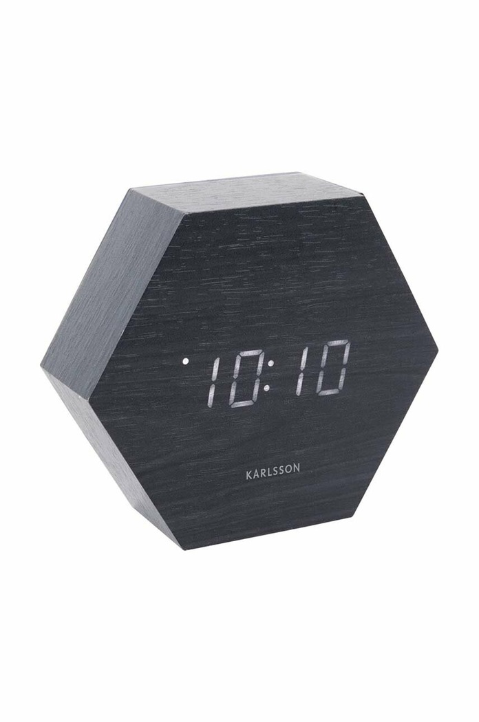 Karlsson budzik LED Hexagon czarny KA5651BK