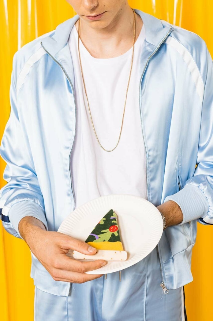 Ponožky Eat My Socks Pizza Vegan EMSNOCPINV