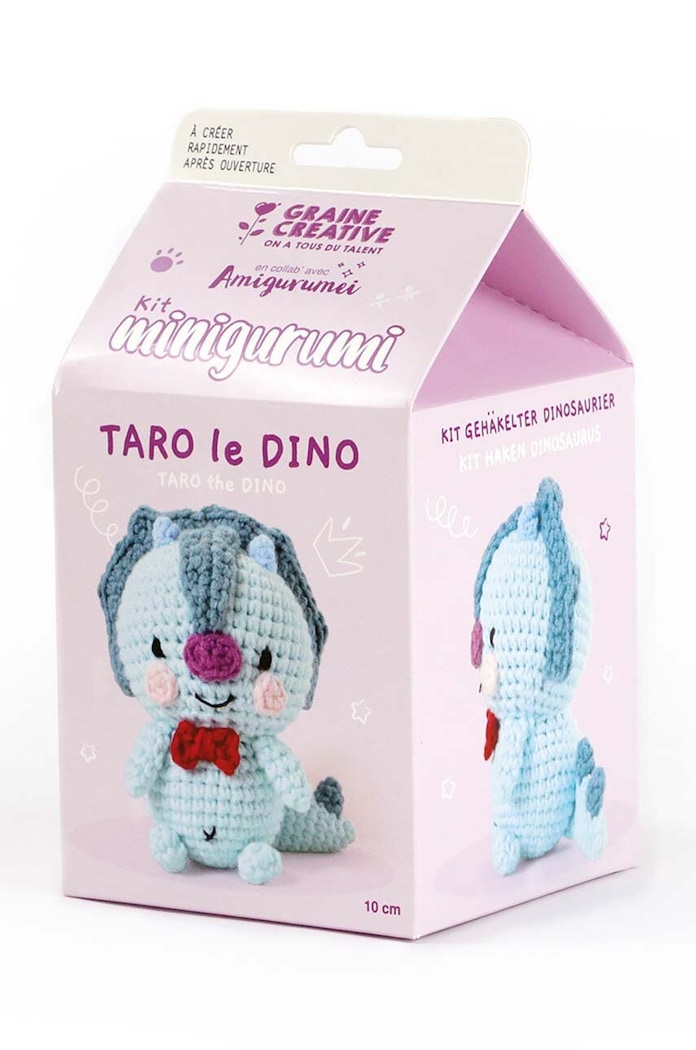 Лайфстайл Комплект за плетене на една кука Graine Creative KIt Minigurami Dinosaure Taro 420226 многоцветен