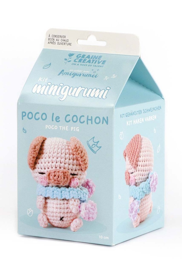 Комплект за плетене на една кука Graine Creative Kit Minigurami Cochon Poco 420227 многоцветен AA00