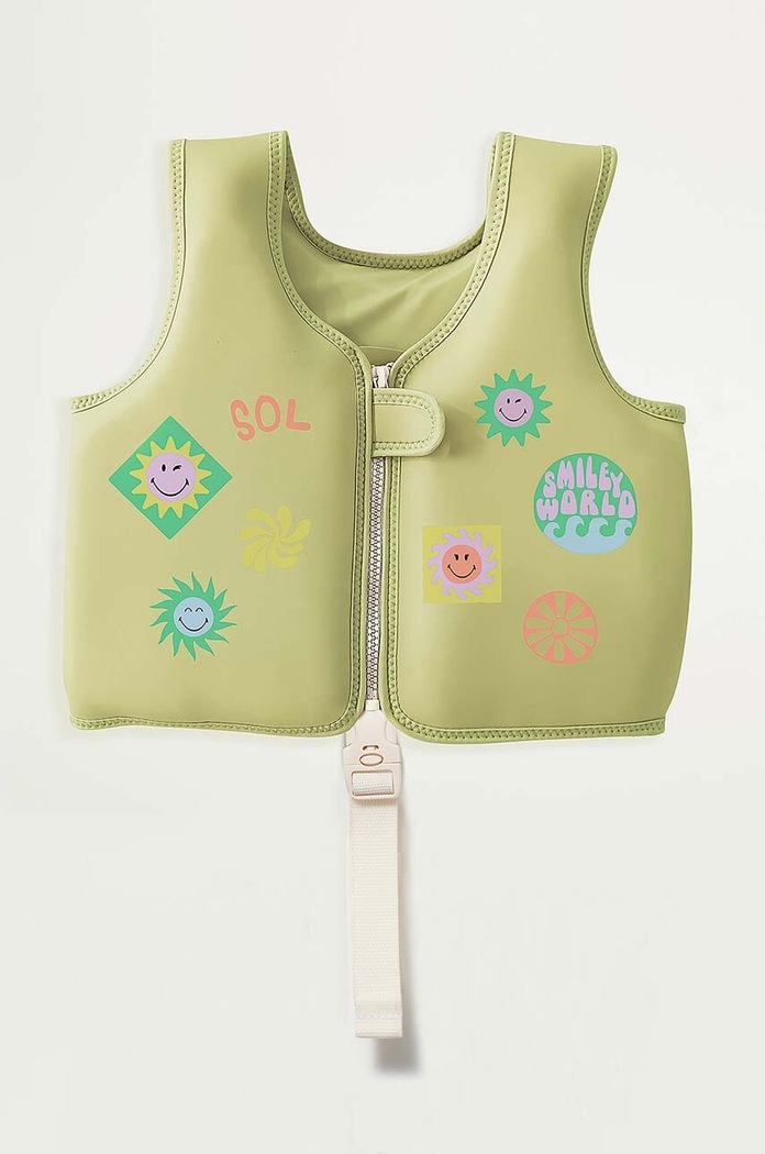 SunnyLife kamizelka do pływania dziecięca SmileyWorld Sol Sea multicolor S3VVEMSM