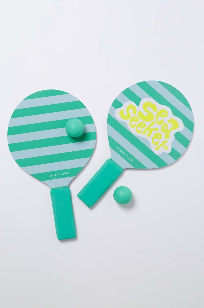 Sada plážových raket a míčků SunnyLife Sea Seeker Dip Dye vícebarevná S3WKBASS