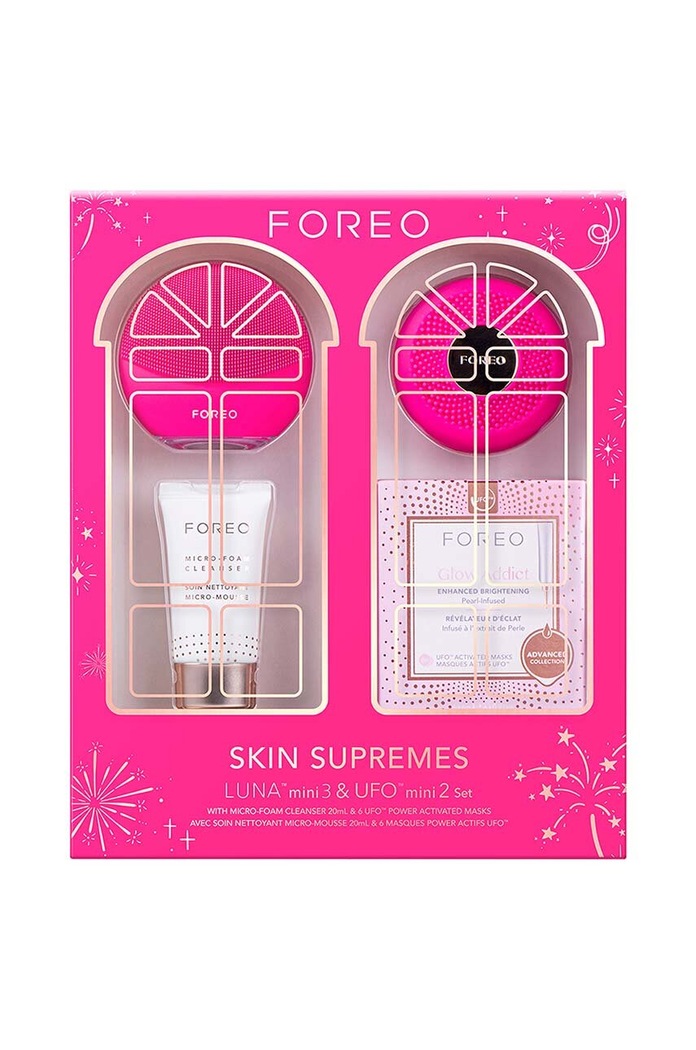 Комплект за грижа за кожата на лицето FOREO Skin Supremes 2022, LUNA mini 3 & UFO mini 2 розов F1177