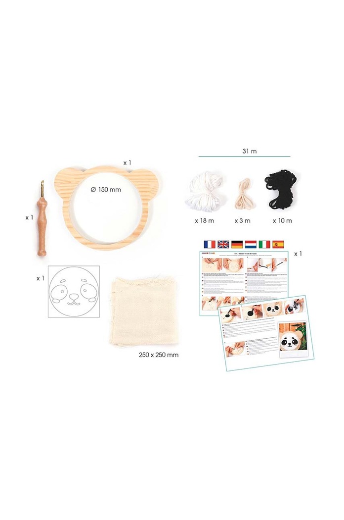 Vyšívací souprava Graine Creative Punch Needle Panda Kit 420207 vícebarevná AA00
