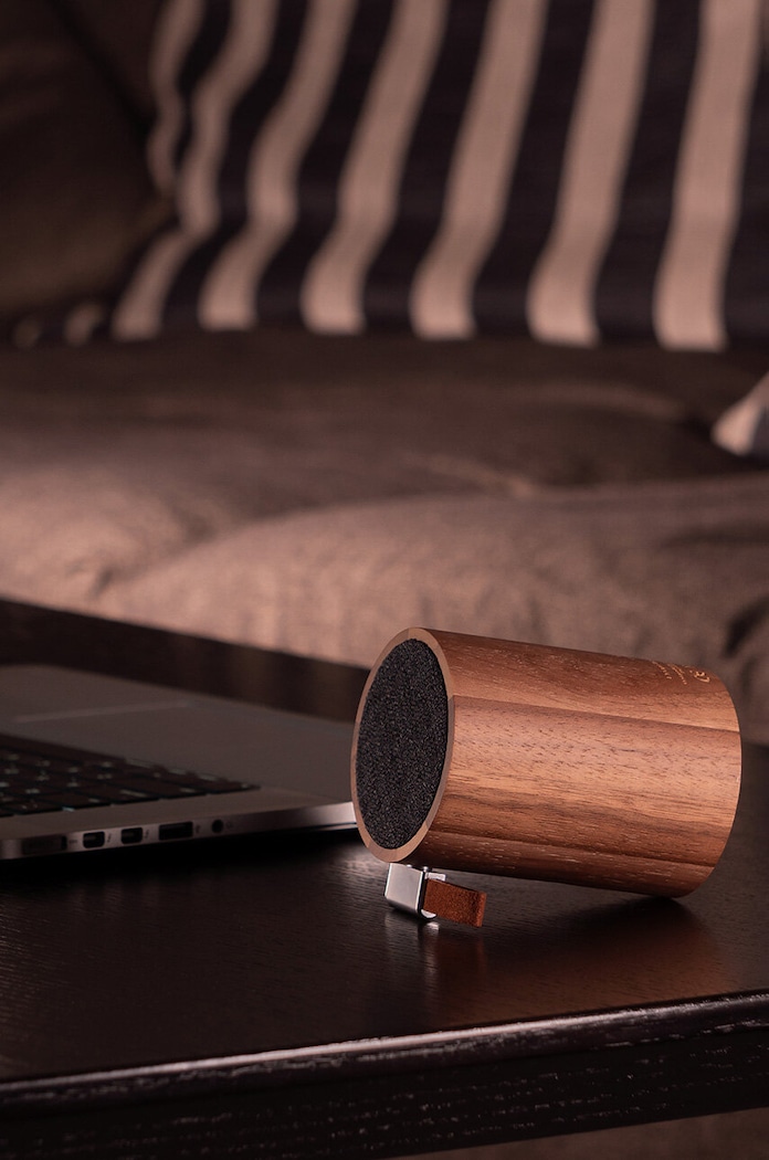 Bezdrôtový reproduktor s osvetlením Gingko Design Drum Light Bluetooth Speaker G020WT hnedá