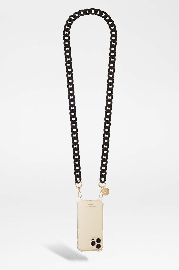 LaCoqueFrançaise Łańcuszek do telefonu Sarah 120 cm czarny LE304683