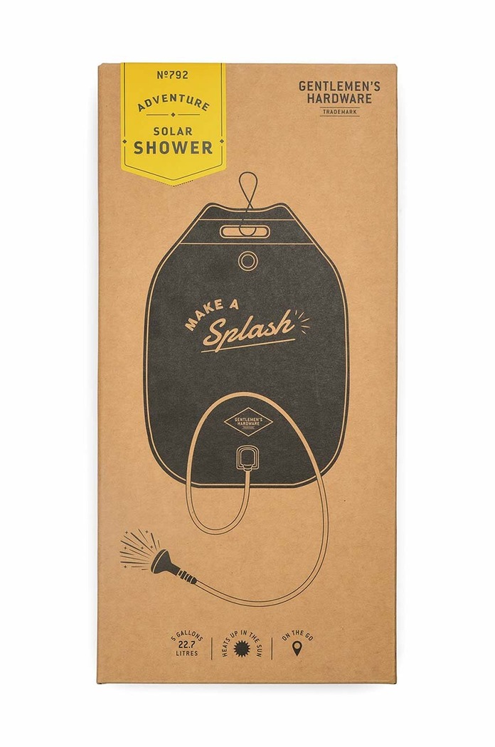 Ντους για κάμπινγκ Gentlemen's Hardware Portable Solar Shower μαύρο GEN792UK