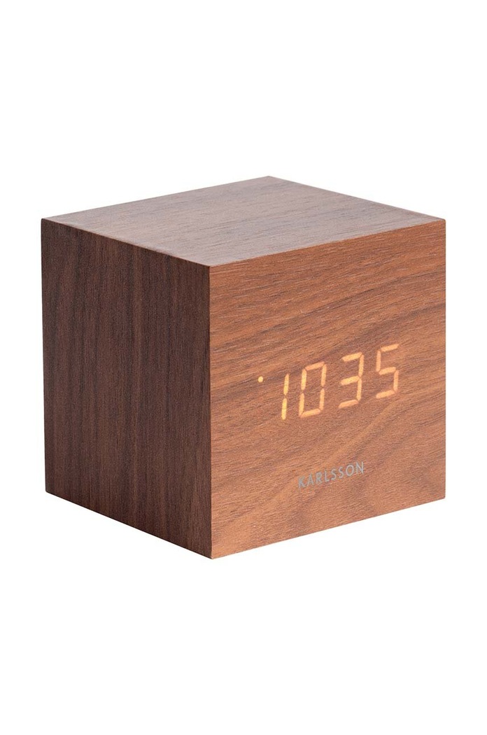 Karlsson ceas cu alarmă Mini Cube maro KA5655DW