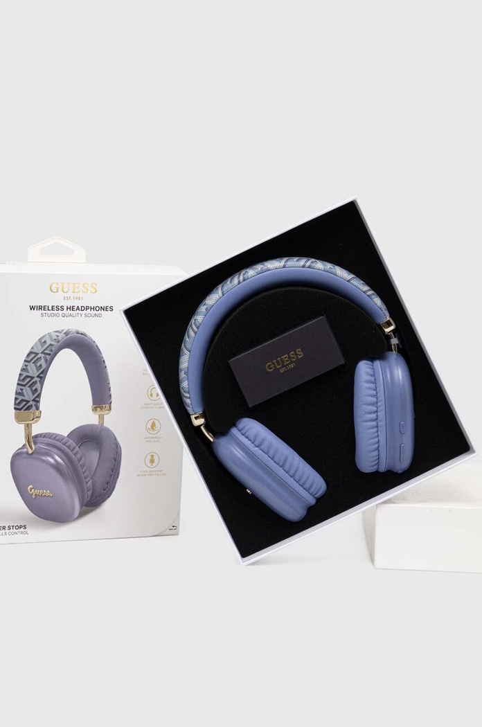 Guess słuchawki bezprzewodowe Bluetooth Gcube Metallic Script Logo fioletowy GUBHK1GCTCSU