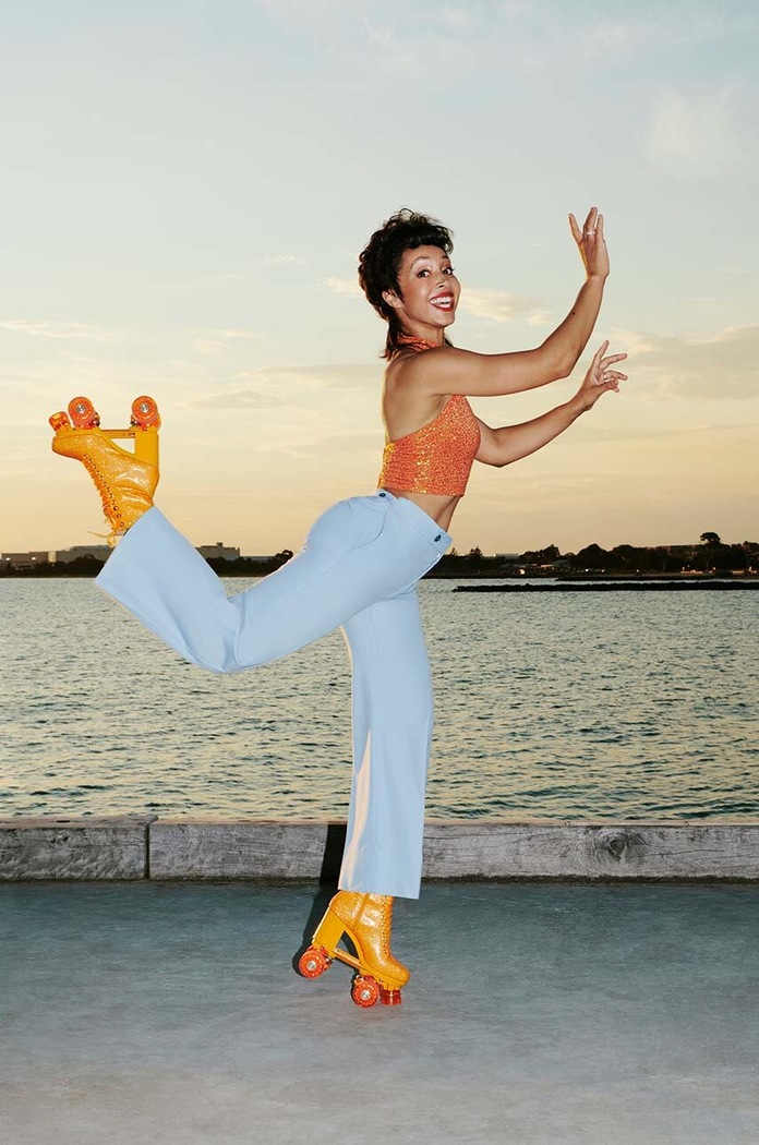 Impala pattini a rotelle Sparkle Orange High Heel Rollerskates x Marawa IMPROLLHH.MARAWASO