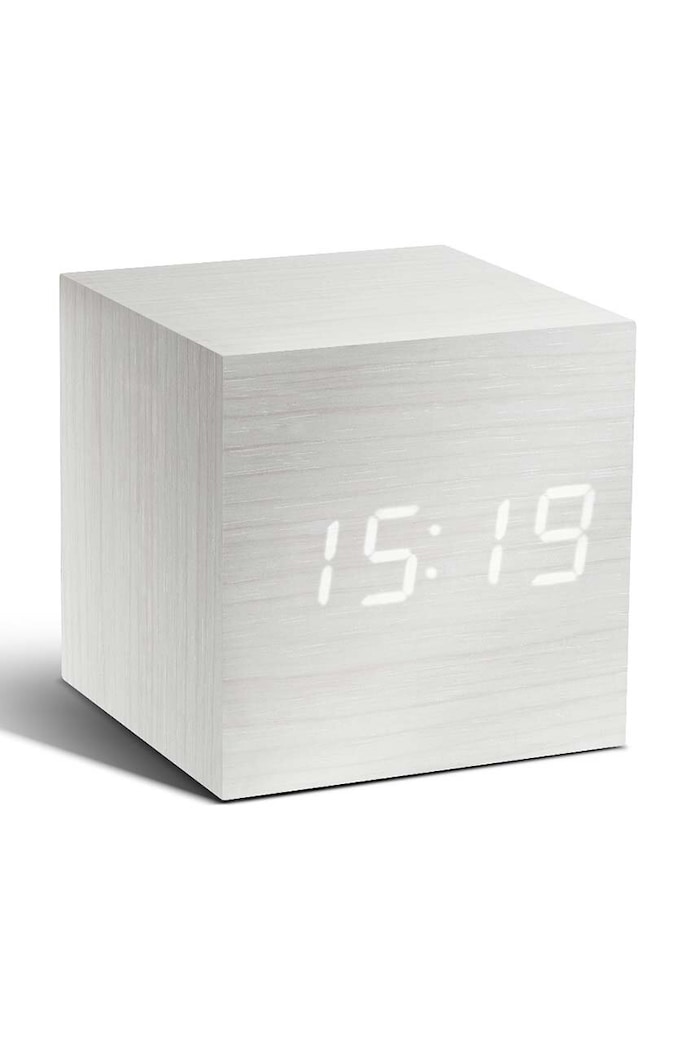 Gingko Design ceas de masă Cube Click Clock alb GK08W13
