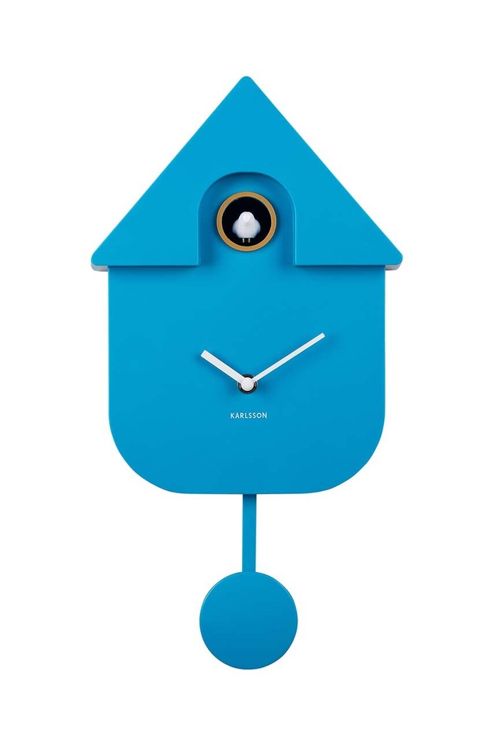 Nástenné hodiny Karlsson Modern Cuckoo modrá KA5768BB