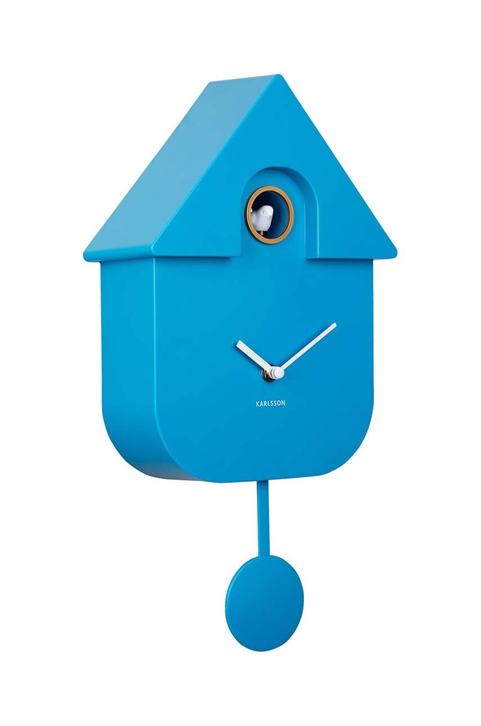 Nástenné hodiny Karlsson Modern Cuckoo KA5768BB modrá AA00
