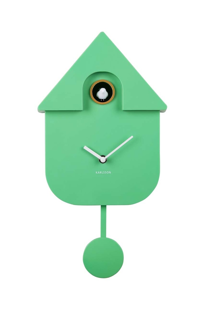 Nástenné hodiny Karlsson Modern Cuckoo zelená KA5768BG