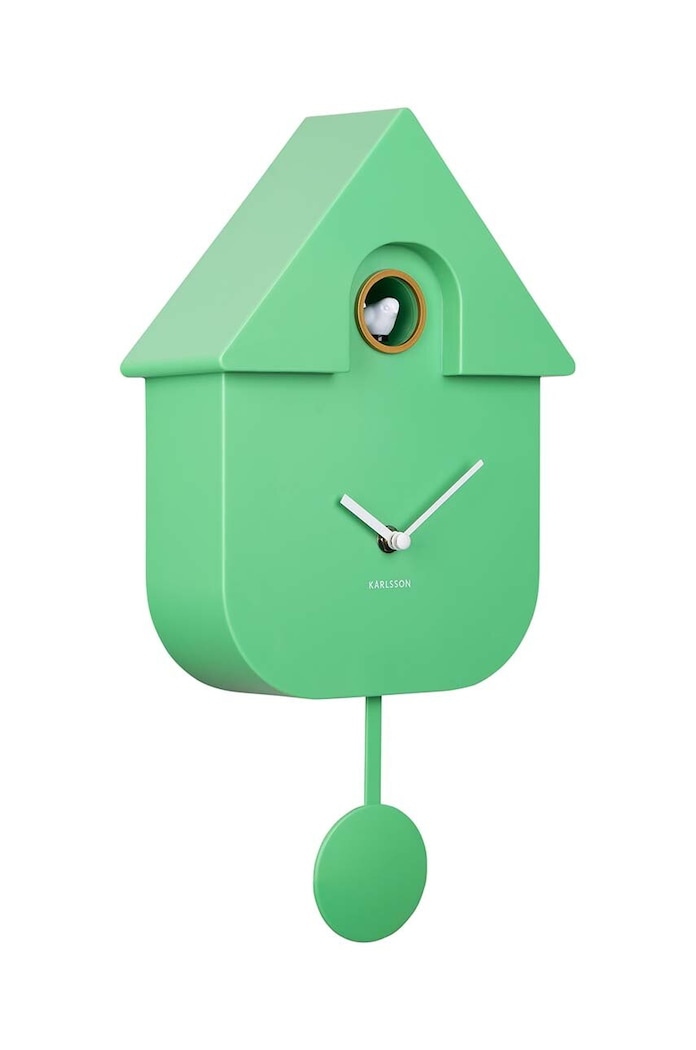 Nástenné hodiny Karlsson Modern Cuckoo KA5768BG zelená AA00