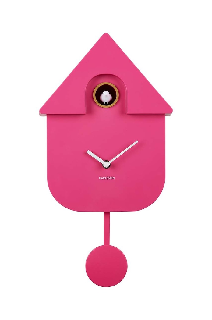 Karlsson zegar ścienny Modern Cuckoo różowy KA5768BP
