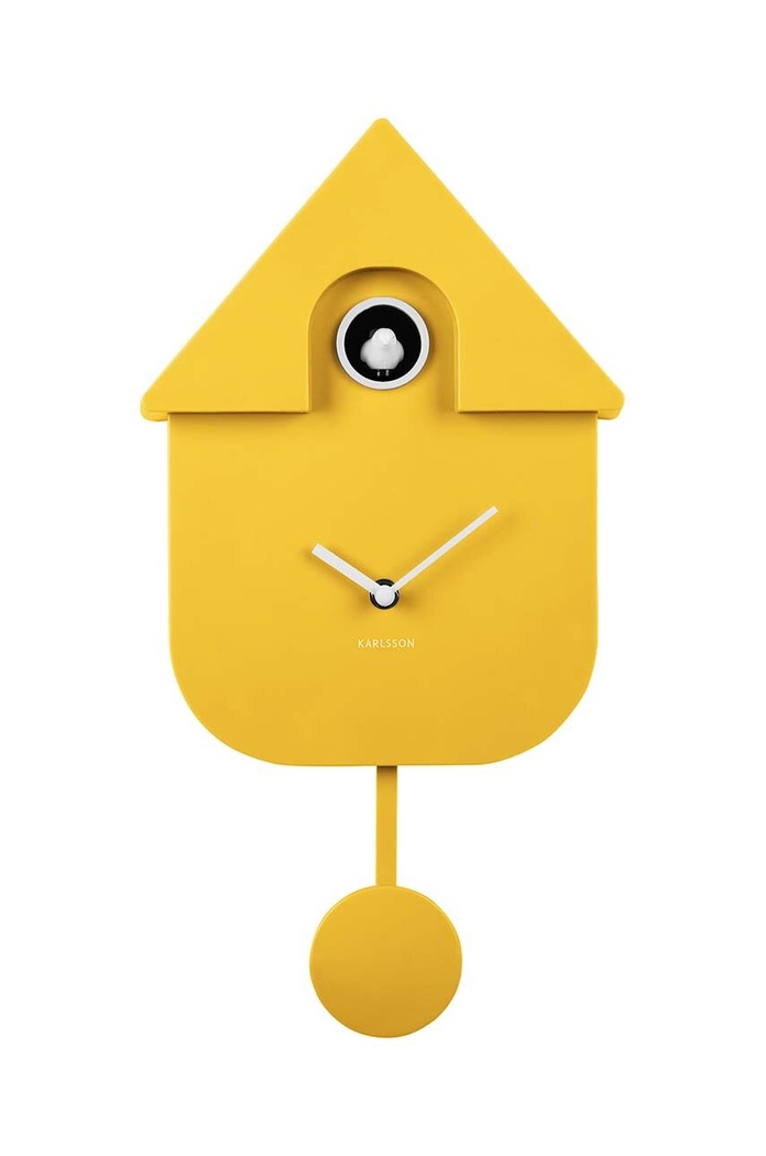 Nástenné hodiny Karlsson Modern Cuckoo žltá KA5768BY