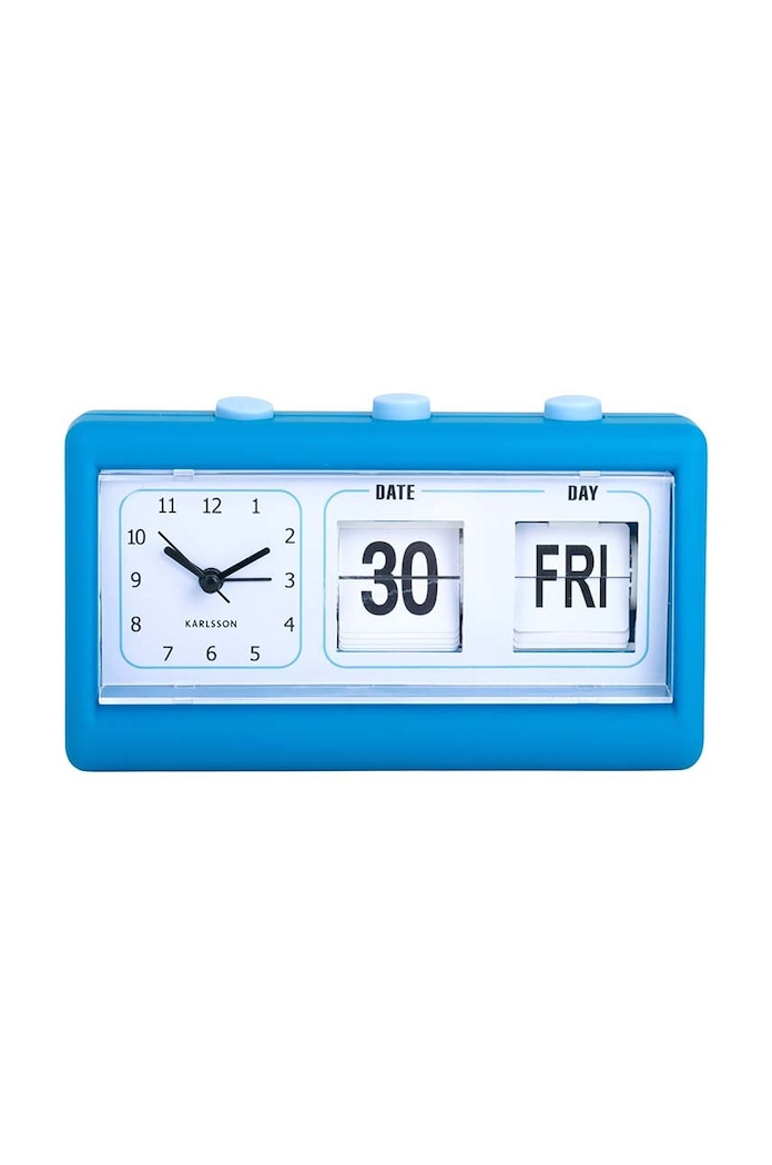 Karlsson Ceas cu alarmă Data Flip albastru KA5941BB