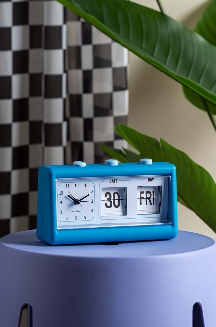 Ceas cu alarmă Data Flip Karlsson albastru KA5941BB