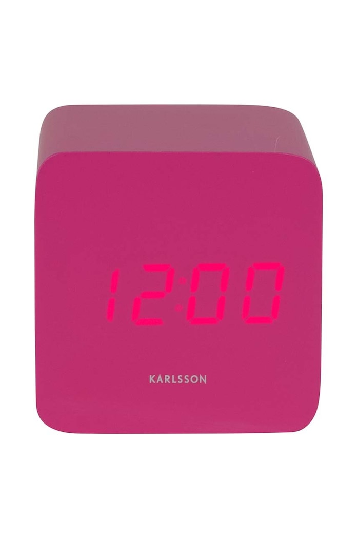 Budilica Karlsson Spry Square LED roza KA5982BP