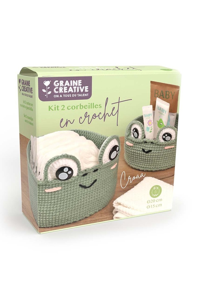Graine Creative zestaw diy kosze szydełkowe Grenouille 2-pack multicolor 420277