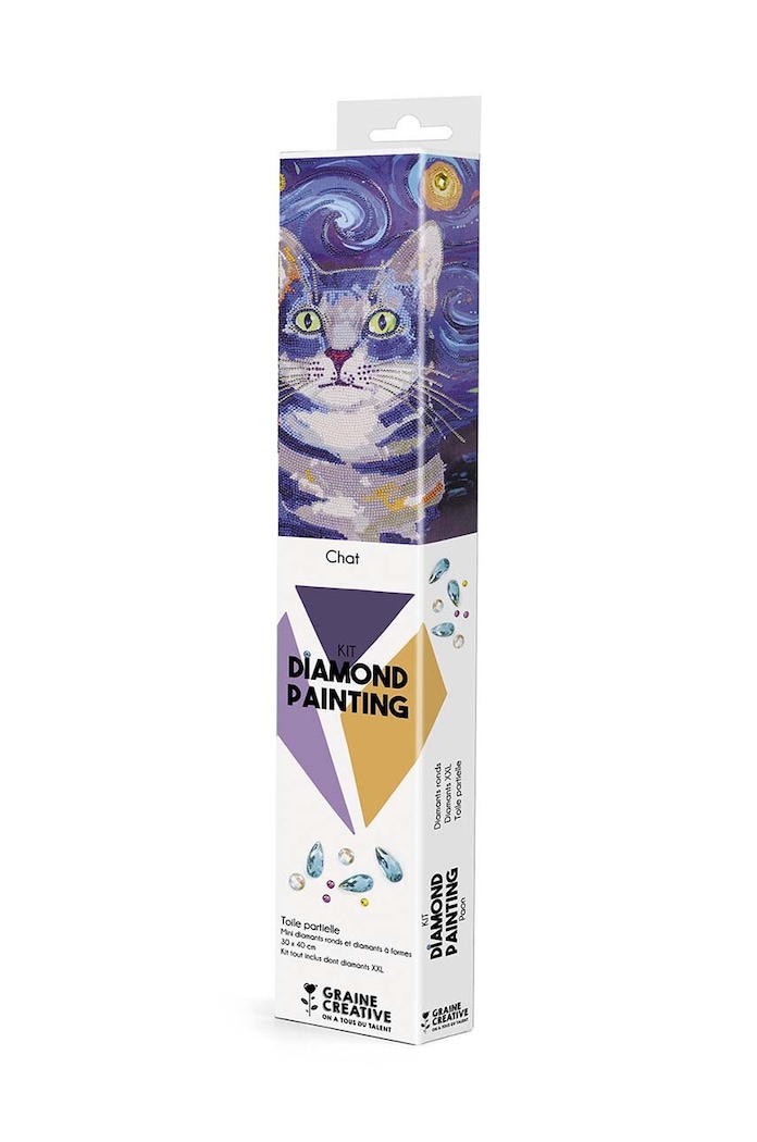 Graine Creative Kit de bricolaj Diamond Painting Chat multicolor 117047