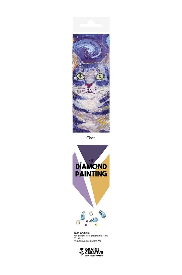 Kit de bricolaj Diamond Painting Chat Graine Creative multicolor 117047
