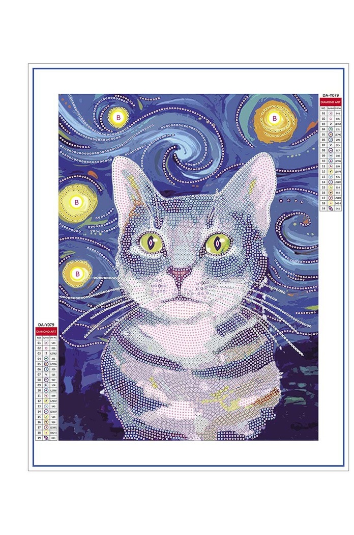 Kit de bricolaj Diamond Painting Chat Graine Creative 117047 multicolor