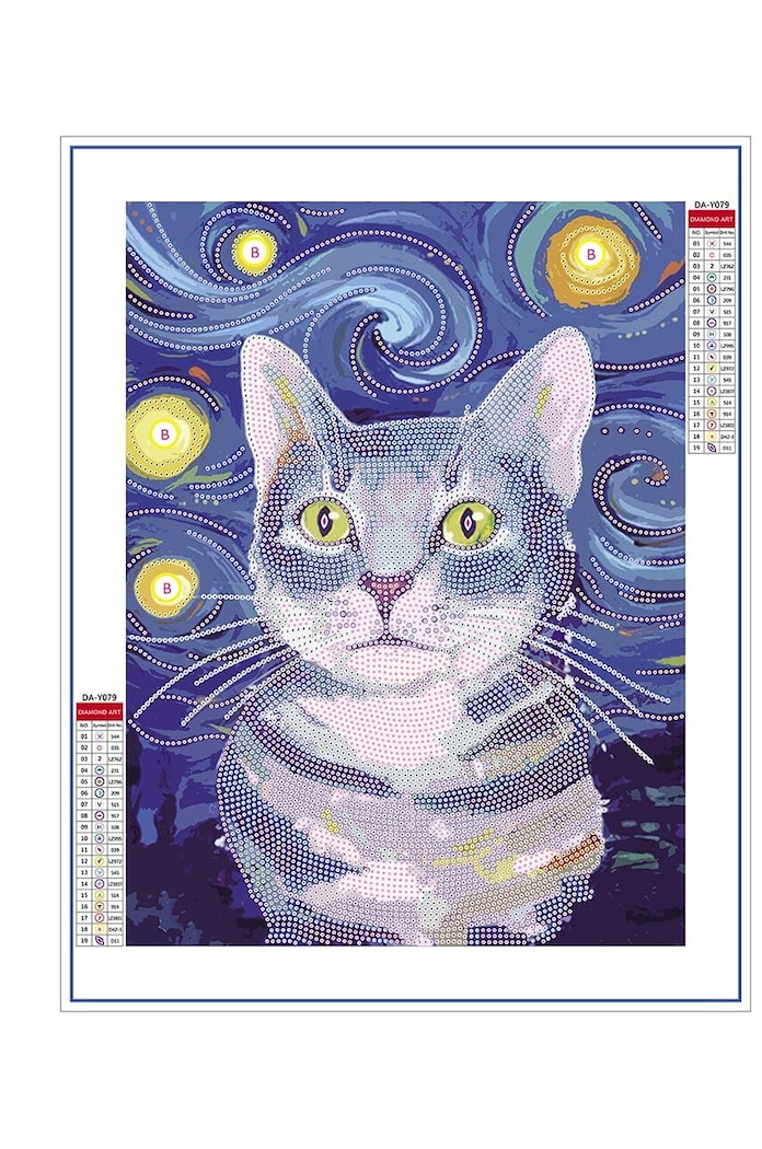 Kit de bricolaj Diamond Painting Chat Graine Creative 117047 multicolor