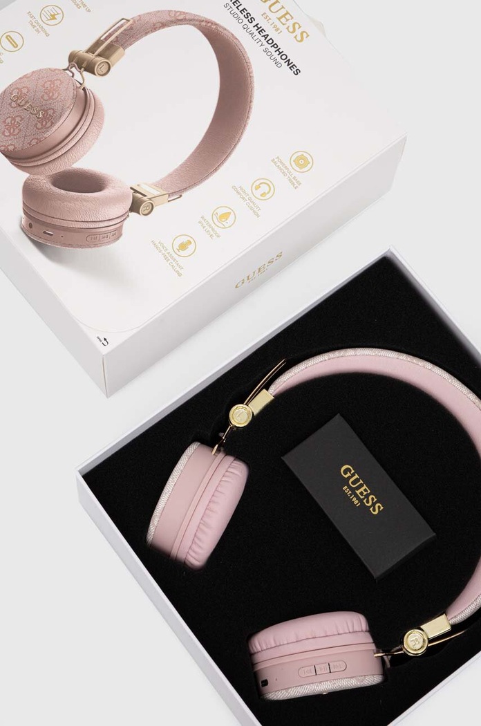 Лайфстайл Безжични слушалки Guess Bluetooth 4G Metal Logo GUBH704GEMP розов