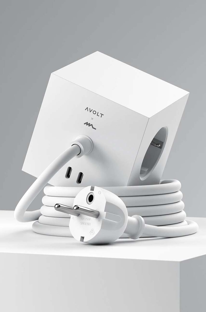 Μαγνητικός κύβος φόρτισης Avolt Square 1, 2 x USB, 1,8 m SQ1.EUFC20.18WH. λευκό AA00