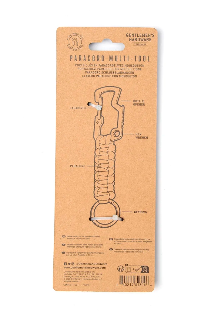 Lifestyle Višenamjenski alat za bicikl Gentlemen's Hardware Papacord GEN765UK šarena