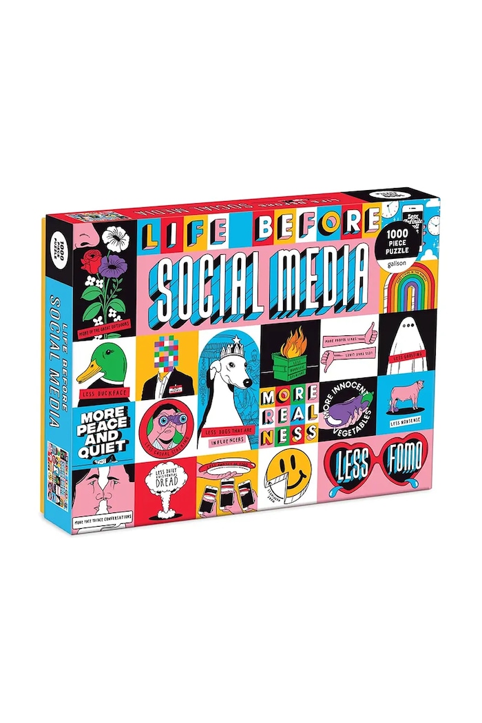 Galison Puzzle Life Before Social Media 1000 elementów multicolor 64721