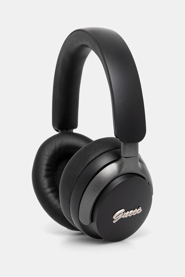 Bezdrôtové slúchadlá Guess Metal Script Logo čierna GUBHC22PSFCSMK