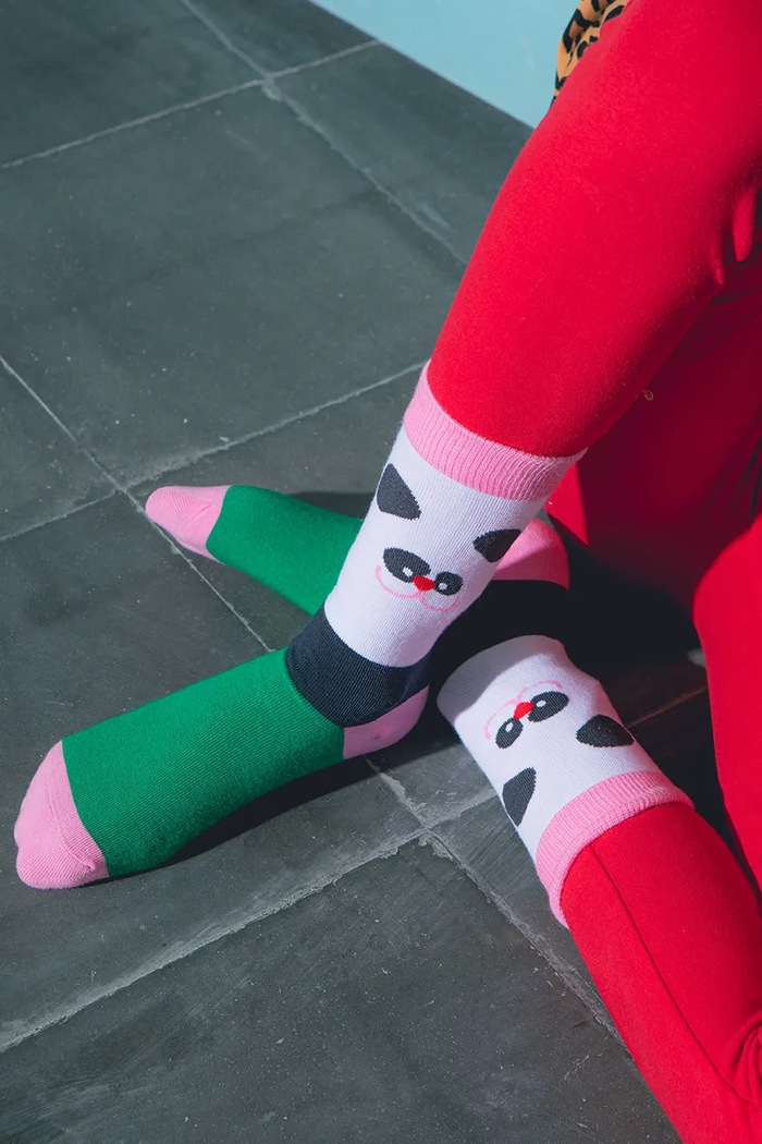 Dievča Detské ponožky Eat My Socks Lazy Panda Kids EMSKIDPAN viacfarebná