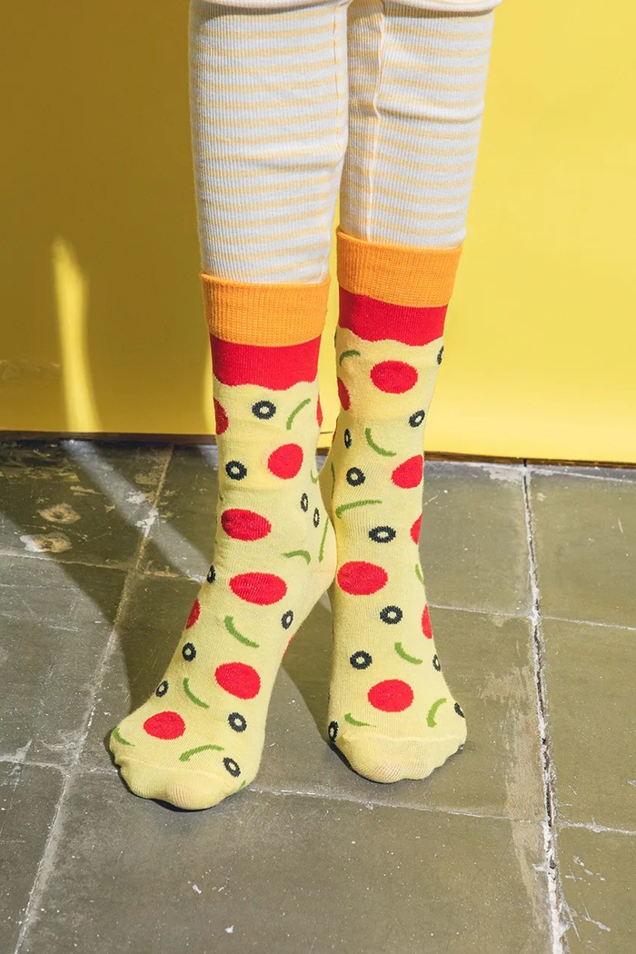Dievča Detské ponožky Eat My Socks Napoli Pizza Kids EMSKIDPIZ viacfarebná